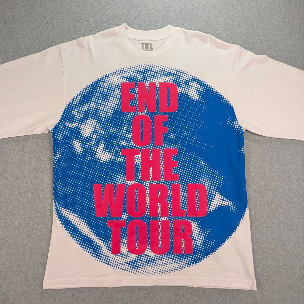 The Kid LAROI End of the World Tour 2022 Long Sleeve T-Shirt Wht Large 22x29 TKL